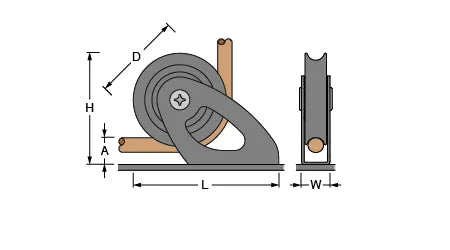 Antal 45mm Stainless Steel Classic Deck Block