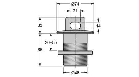 Antal Sliding Flush Deck Pad Eye Stainless Steel for 10mm Shackle