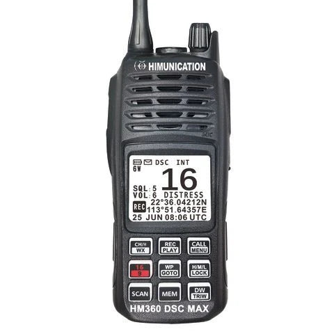 HM-360 — Himunication HM360 MAX DSC-D Bärbar VHF Radio 6W — Nav & El - AIS & VHF