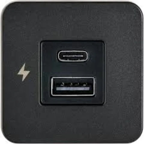 SS-SC-TILE-10 — Scanstrut TILE 10 - USB-A & USB-C Indoor Charging Socket 12/24V Black — Nav & El - Kontakter
