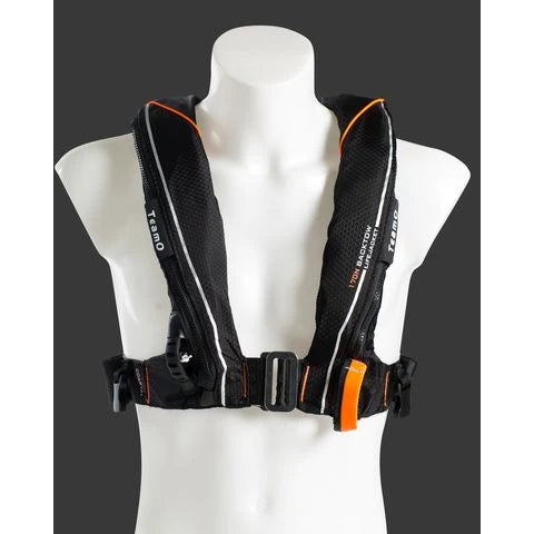 TMO-3-ABKOR — TeamO Coastal 170N BackTow Lifejacket black w/ orange trim — Personlig Utrustning - Flytvästar & Selar