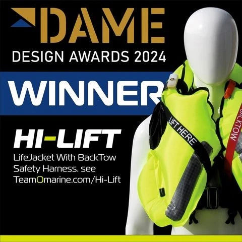 TMO-6-PBKFY — TeamO Offshore Hi-Lift 150N Automatic Lifejacket black w/ yellow trim — Personlig Utrustning - Flytvästar & Selar