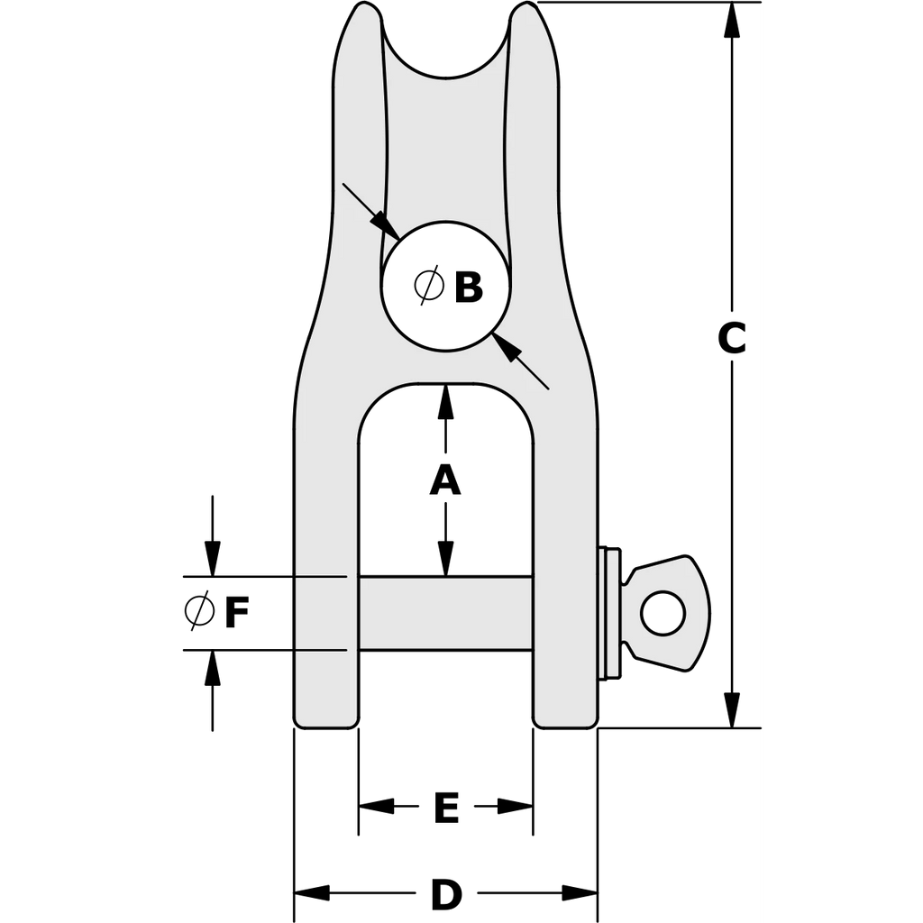 TY1408 — Tylaska Tylaska H8 Halyard Shackle — Tågvirke - Schacklar
