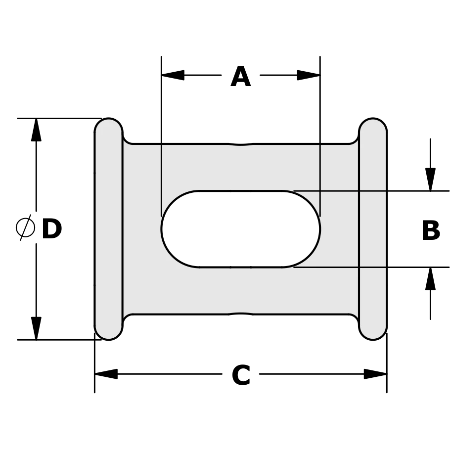 TY2408 — Tylaska Tylaska S8 Spool Shackle — Tågvirke - Dogbones