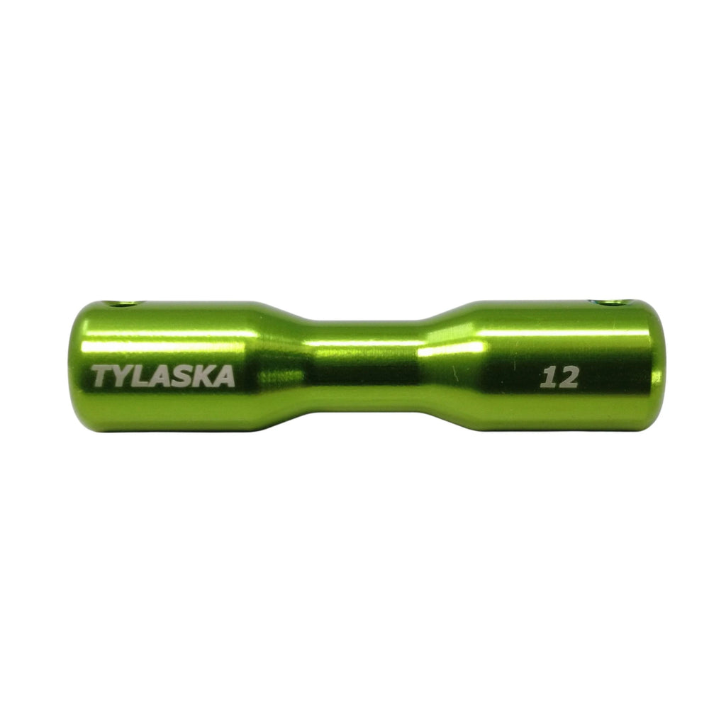 TY2500-12-AL (GREEN) — Tylaska Tylaska Dogbone Single Groove 12mm - Green — Tågvirke - Dogbones