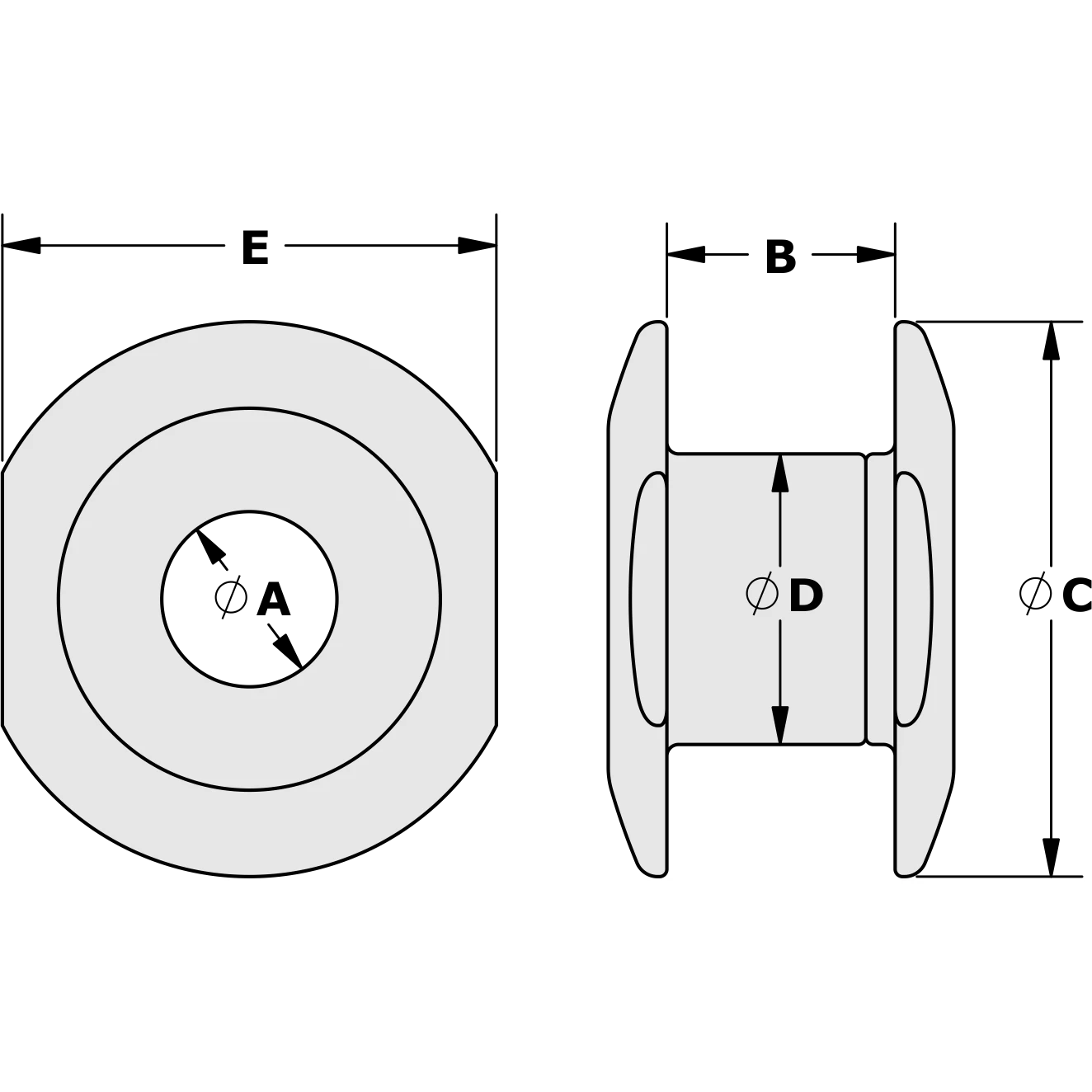TY2810-12 — Tylaska Tylaska RB10 Rope Bushing 10-12mm Deck — Däcksutrustning - Linlöpare