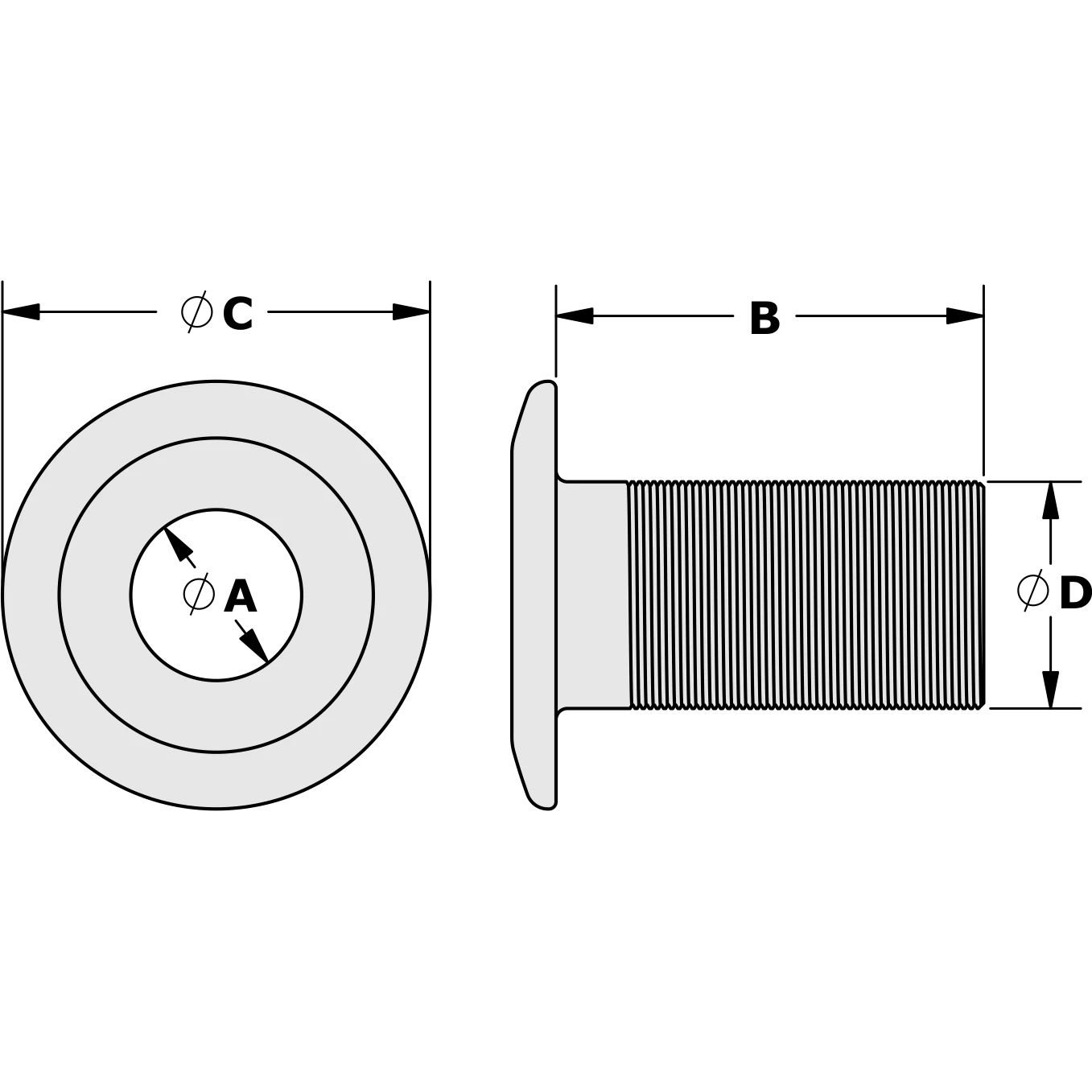 TY2814 — Tylaska Tylaska RB14-S Single Rope Bushing — Däcksutrustning - Linlöpare