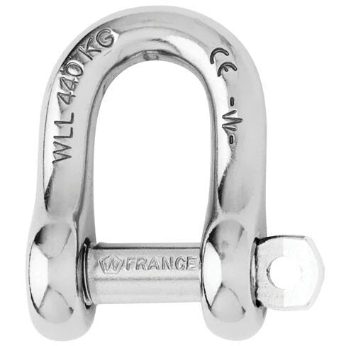 W-1404 — Wichard 8mm Straight D Shackle Captive — Tågvirke - Schacklar