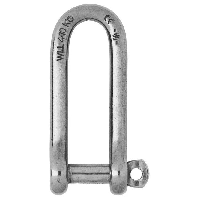 W-1413 — Wichard 6mm D Shackle Long Captive Pin — Tågvirke - Schacklar