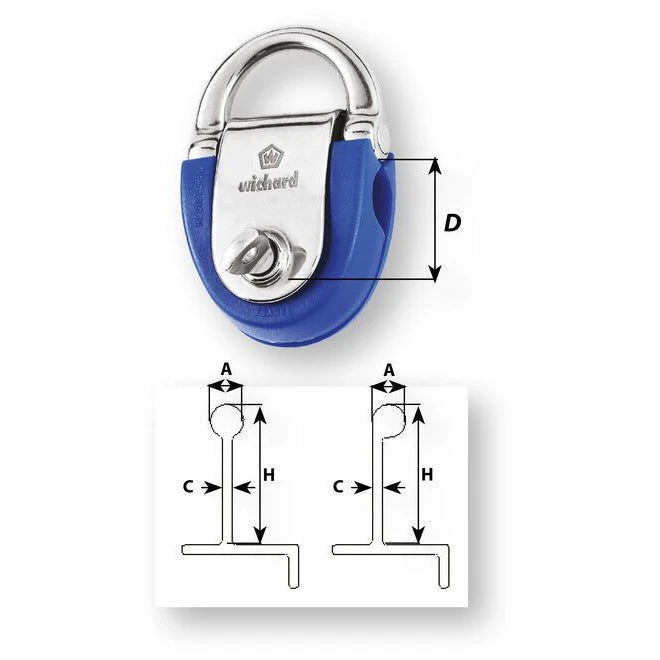 W-16613 — Wichard 9-13mm Toe Rail Padeyes Standard — Däcksutrustning - Padeyes