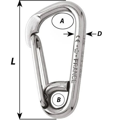 W-2325 — Wichard 80mm Carbine Hook Asy — Tågvirke - Hakar