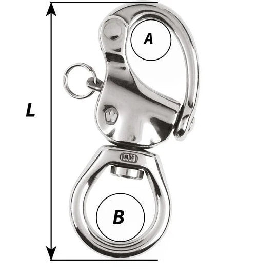 W-2375 — Wichard 105mm HR Snap Shackles Large Bail — Tågvirke - Hakar