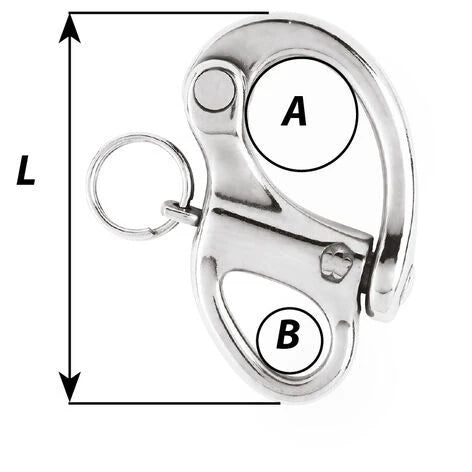 W-2471 — Wichard 50mm HR Snap Shackle Fixed Eye — Tågvirke - Hakar
