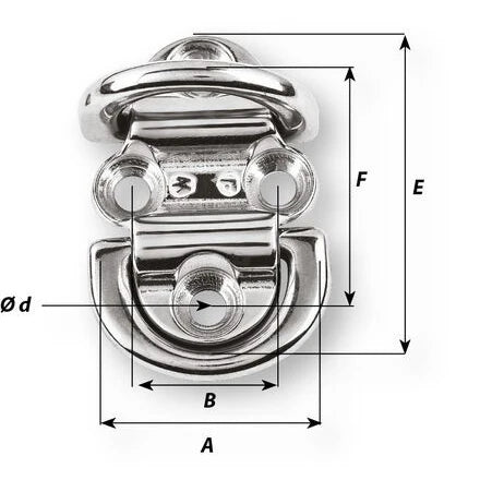 W-6565 — Wichard 8mm Double Folding Padeye — Däcksutrustning - Padeyes